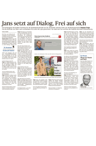 Jans setzt auf Dialog, Frei auf sich 1. November 2014, Tagblatt