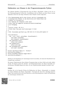 Deklaration von Klassen in der Programmiersprache Python