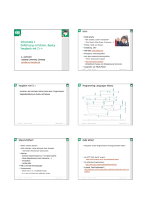 Informatik I Einführung in Python, Basics Vergleich mit C++