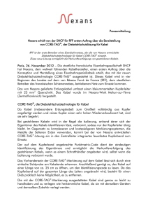 Pressemitteilung Nexans erhält von der SNCF für RFF ersten