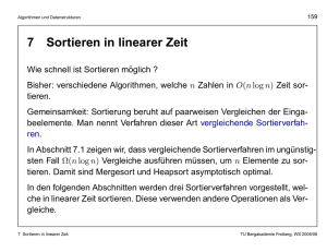 7 Sortieren in linearer Zeit