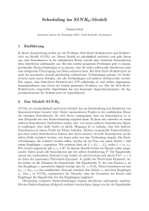 Scheduling im SINR G-Modell - am Institut für Theoretische