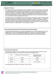 Standortbeurteilung einer geplanten Erdwärmesonde