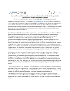 Altair und Airbus APWorks arbeiten zusammen und unterstützen