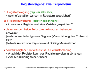 Registervergabe, Graph-Coloring, Supercompilation