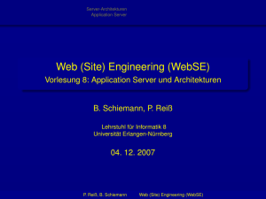 Web (Site) Engineering (WebSE) - Vorlesung 8: Application Server