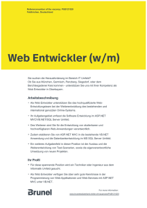 Web Entwickler (w/m)