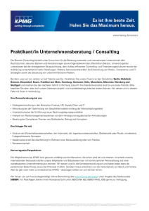 Praktikant/in Unternehmensberatung / Consulting