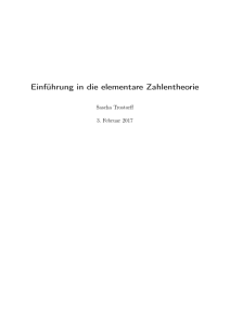 Einführung in die elementare Zahlentheorie