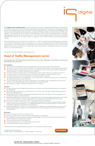 Head of Traffic Management (w/m)