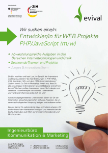 Entwickler/in für WEB.Projekte PHP/JavaScript (m/w)