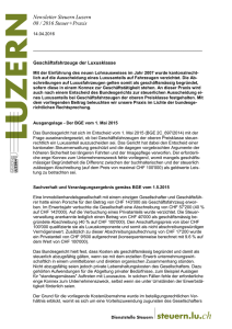 Newsletter Steuern Luzern 08 / 2016 Steuer+Praxis