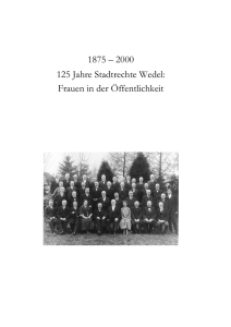 1875 – 2000 125 Jahre Stadtrechte Wedel: Frauen in