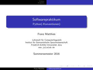 Softwarepraktikum - Python(-Konventionen)