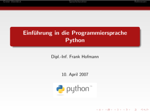Einführung in die Programmiersprache Python
