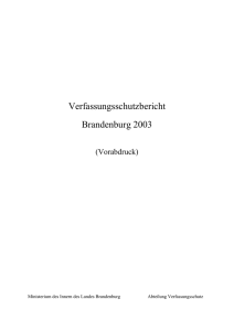 Verfassungsschutzbericht Brandenburg 2003