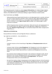 C/C++ - Programmierung Benutzerdefinierte Funktionen Seite 1 von