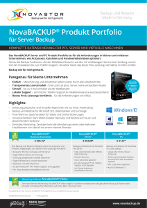 NovaBACKUP® Produkt Portfolio