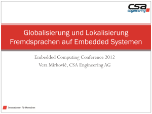 Globalisierung und Lokalisierung Fremdsprachen auf Embedded