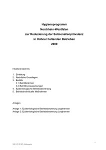 Hygieneprogramm Nordrhein-Westfalen zur Reduzierung der