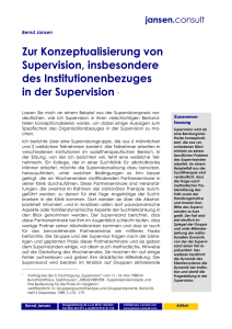 Zur Konzeptualisierung von Supervision