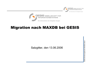Gesis - SAP MaxDB