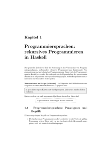 Programmiersprachen: rekursives Programmieren in Haskell