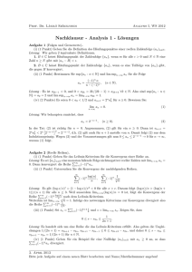 Nachklausur - Analysis 1