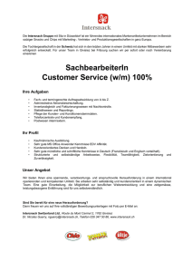 SachbearbeiterIn Customer Service (w/m)