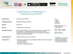 TopQM-Systems Projektbeispiel (1) Implementierung ISO 9001
