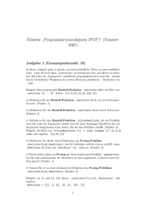 Klausur ” Programmierparadigmen (PGP)“ (Sommer 2007)