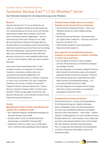 Symantec Backup Exec™ 12 für Windows® Server