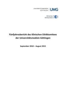 Fünfjahresbericht des Klinischen Ethikkomitees der