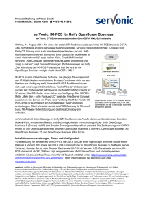 serVonic: IXI-PCS für Unify OpenScape Business