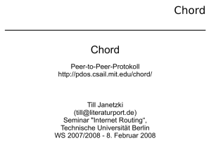 Chord Chord - Internet Network Architectures
