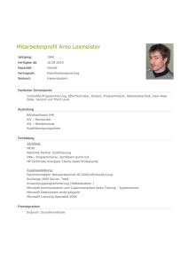 Mitarbeiterprofil Arno Lesmeister