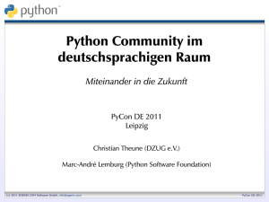 PyCon DE 2010 Vortrag: Python