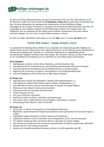 Trainee Web Analyst – Google Analytics (m/w)