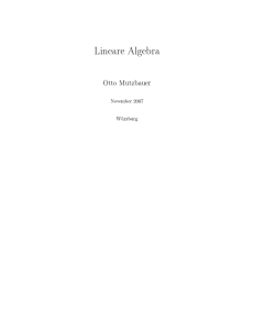 Skriptum zur Linearen Algebra I und II