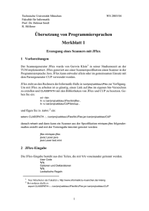 Übersetzung von Programmiersprachen Merkblatt 1