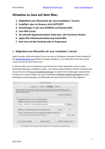 Hinweise zu Java auf dem Mac