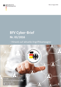 Cyber-Brief Nr. 03/2016 - Verfassungsschutz Niedersachsen