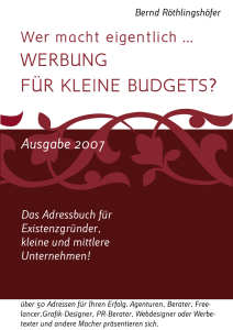 WERBUNG FÜR KLEINE BUDGETS?