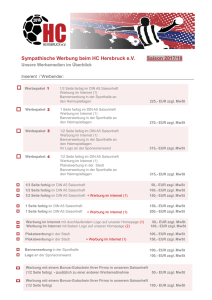 Werbem&ouml;glichkeiten beim HC