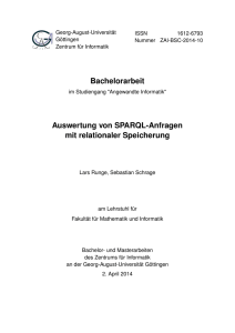 Auswertung von SPARQL-Anfragen mit relationaler Speicherung