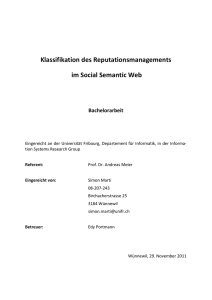 Klassifikation des Reputationsmanagements im Social Semantic Web