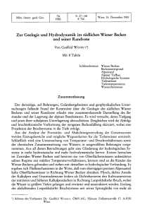 Zur Geologie und Hydrodynamik im südlichen Wiener Becken und