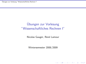 Übungen zur Vorlesung "Wissenschaftliches Rechnen I"