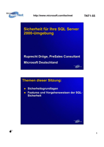 Sicherheit für Ihre SQL Server 2000