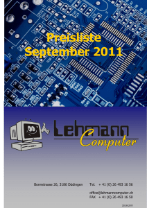 Preisliste September 2011